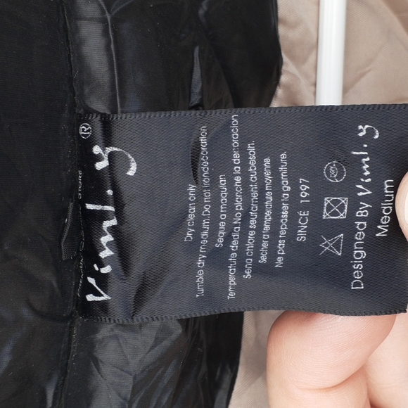 Viml.y Black & Tan Pea Coat, Size M - Picture 7 of 8